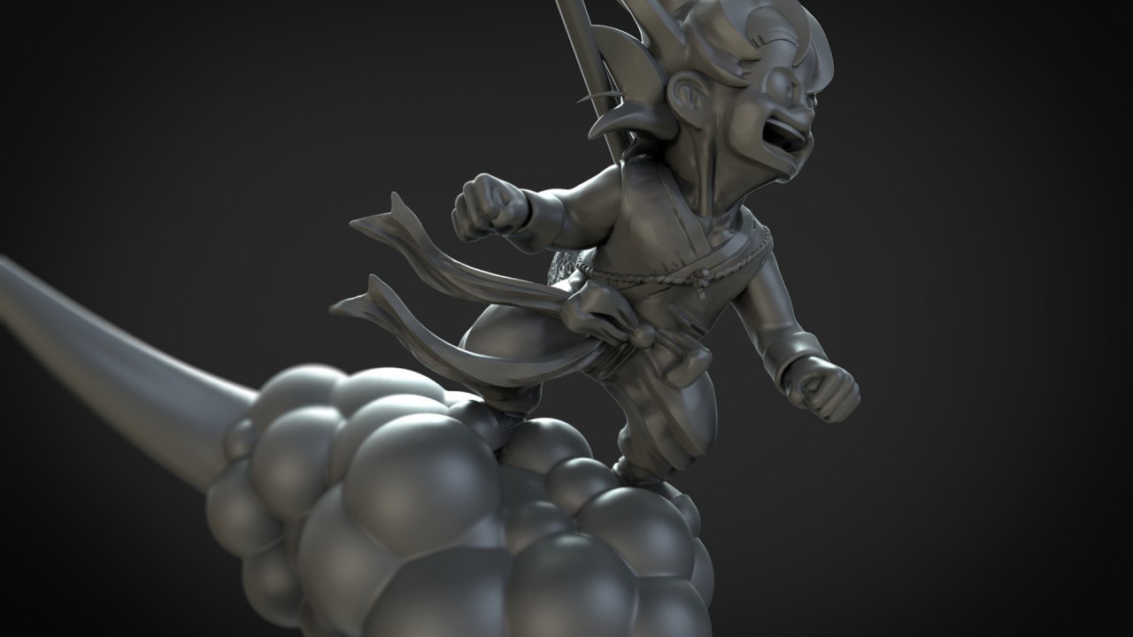 Goku Niño en nube voladora